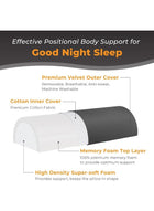 DUNISO Half-Moon Memory Foam Pillow, Multifunctional Leg Knee Pillow, Orthopedic Pillow, Crescent Pillow, Leg Pad, Soft And Firm, Relieves Pressure On The Cervical Spine, Back, Hips And Ankles, Suitable For Supine Or Side Sleepers,Black - Image 3