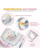 DUNISO Potty Training Seat with Ladder,Adjustable Potty Training Toilet Seat with Steps， Toddler Toilet Seat and Step with Triangle Structure，Extended Pedal & Splash Guard and Waterproof PVC Cushion，Anti-Slip，Lightweight， for Boys Girls - Image 4