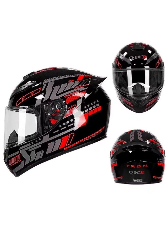 DUNISO Full-Face Motorbike Helmets Unisex Personalised Electric Vehicle Safety Helmet Four Seasons Knight Motorcycle Full Helmet，ightweight ABS Shell，Sport Motorcycle Helmet