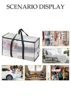 DUNISO 3 Pack Clear Clothes Storage Bags, 72L Plastic Blanket Storage Bags with Side Handle, Foldable Moving Bags with Zipper&Handle, Waterproof and Dustproof，Sturdy and Durable，for Bedding, Duvet, Comforter，Pillow，Toys，68.6*29*38cm - Image 4