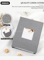 DUNISO 200 Pockets Photo Album with Writing Space and Front Window, Waterproof Linen Photo Album for 4 * 6 Inches photos, Portable Photo Album for Baby Travel Wedding Family - Image 3