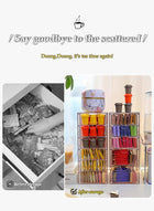 DUNISO 5 Layer Stackable Storage Drawers, transparent plastic tea rack, coffee storage box，cosmetics storage drawer, suitable for dressing table, bottom mat, kitchen cabinet, pantry storage and storage，10.4*17.5*25cm - Image 3