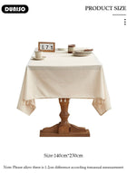 DUNISO Cotton Linen Table Cloth, Rectangular Retro Farmhouse Tablecloth with Tassel Lace, Wrinkle-Free Dust-Proof,Washable Decorative Table Covers for Home Kitchen Dinning Deco Party Wedding - Image 2