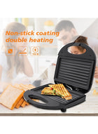 DUNISO Sandwich Maker，2 Slice Grill Maker，Personal Breakfast Bread Toaster， Non Stick，for Making Sandwiches, Bread Toast，Black - Image 5