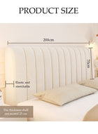 DUNISO Bed Head Cover, Anti-Collision Tatami, Full Dust-Proof Backrest Cover, Thickened Lattice Soft Cover, Suitable For Bedroom Decoration, Washable (Beige, 200cm) - Image 2