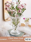 DUNISO Creative Clear Glass Vase Craft Aesthetic Decorative Small Flower Vase Hydroponic Plant Desktop Ornament Modern Irregularity Vase for Flowers Rose Home and Office