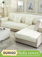 DUNISO 2 Pcs Sofa Cover, Flannel Sofa Protective Cover, Anti Slip Furniture Cover, Dust Proof Pet Mat, Anti Fouling And Wear Resistant, Suitable For Use In All Seasons，White