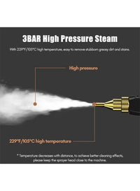 2500W High-Temperature Portable Steam Cleaner with 3 Brush Heads