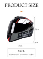 DUNISO Full face motorcycle helmet, lightweight crash resistant motorcycle helmet, all season cool racing helmet，with black lenses, breathable lining, suitable for both men and women (L) - Image 2