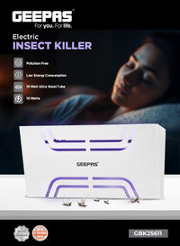 Geepas Electric Insect Killer- GBK25611/ Automatic Pest Killing Machine, 10 W/ No Poisonous Vapor, No-Smell and No-Pollution/ Advanced Technology with Low Power Consumption/ Suitable for Home, Office, Restaurants, Hospitals, etc. GBK25611 White