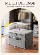 DUNISO 2PCS Large Storage Bags, Washable Clothes Storage Bins with Zip Lid, Foldable Closet Organizers Storage Containers with Durable Handles Thick Fabric Storage Box for Blanket Comforter Clothing Bedding (40*30*21) - Image 3