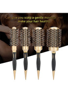 DUNISO 4 Piece of Round Thermal Hair Brush Set, 4 in 1 Instant Heat Styling Brush Anion Anti-static Large Hair Brushes for Blow Drying, Curling&Straightening, Volume and Shine - Image 4