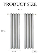 DUNISO 2 Pieces of Blackout curtains, household soundproof and heat insulating curtains，with perforated top, suitable for bedroom and living room, 132 * 240cm,grey - Image 5