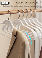 DUNISO 10 PCS Plastic Clothes Hangers with 360 Degree Rotatable Hook, Wide Shoulder Design Hangers, Non-Slip Felt Hangers, Durable Suit Hangers, Lightweight  Laundry Hangers for Space Saving and No Hanger Marks, Clothes Stand for Shirts Dresses and Pants - Image 3