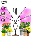 DUNISO Grow Lights For Indoor Plants，4 Head Led Grow Light，3/9/12h Timer,9 Dimmable Levels, 3 Lighting Mode﻿，Can Rotate 360 °，Suitable for Balconies, Greenhouses, Darkrooms, and Offices