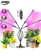 DUNISO Grow Lights For Indoor Plants，4 Head Led Grow Light，3/9/12h Timer,9 Dimmable Levels, 3 Lighting Mode﻿，Can Rotate 360 °，Suitable for Balconies, Greenhouses, Darkrooms, and Offices