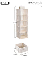 DUNISO 5-Tier Wardrobe Hanging Storage Organizer with Drawers, Dressing Room Finishing Hanging Underwear Storage Bag Household Multi-Layer Box Dust Bag Foldable Includes 2 Drawers - Image 4