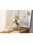 DUNISO Fake Flowers, Silk Roses Artificial Flowers, White Faux Flower Arrangement Suitable for Home Office Decoration, Dining Table Centerpiece(No vase) - Image 4
