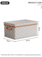 DUNISO 2 Pack Closet Storage Box with Lid and Handle, Stackable Wardrobe Clothes Organizer, Foldable Closet Storage Basket, Cube Storage Bins for Clothing, T-Shirt, Jeans, Sweaters, Toys & Books (18L) - Image 2