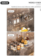 DUNISO 2 Pack Wall Mounted Shower Caddy, Hollow Design Adhesive Bathroom Corner Caddy, No Drilling Hang Walls Adhesive Shelf, Acrylic Shower Shelf for Bathroom, Dorm, Toilet, Kitchen - Image 3