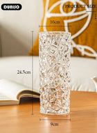 DUNISO Creative Clear Glass Vase Craft Aesthetic Decorative Small Flower Vase Hydroponic Plant Desktop Ornament Modern Irregularity Vase for Flowers Rose Home and Office - Image 4