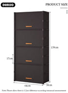 DUNISO 9 Tier Shoe Rack, Dust-proof Shoe Storage Cabinet with Doors, Expandable Stackable Shoe Shelf, Portable Shoe Storage Cabinet for Shoes, Boots, Slippers, Freestanding Shoe Organizer for Entryway Porch Bedroom Garages - Image 4