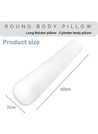 DUNISO Long Pillow, Sleeping Pillow, Round Body Pillow, 21 Cm x 122 Cm, Can Be Used As Sofa Backrest, Bedside Cushion, Pregnancy Pillow, White - Image 2