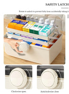 DUNISO Medicine Box Plastic Medicine Storage Box Family Emergency Kit Medical Kit 3 Layers Home First Aid Box Child Proof Medicine Box Organizer Pill Case with Compartments and Handle - Image 4