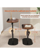 DUNISO C Shaped Side Table,Sofa Side Table, Adjustable Height C Shaped End Table,Oil Resistant Waterproof,for Bedroom Living Room Home Office Dorm,45cm to 80cm Height - Image 2