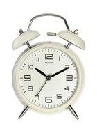 DUNISO 4-inch Dual-bell Alarm Clock for Deep Sleepers, No-tick Nighttime Backlight Battery Powered, Powerful Wake-up (White) - Image 4