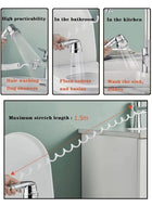 DUNISO Sink Faucet Sprayer Attachment，Sink Handheld Shower Head Set，Hand Shower Bathroom Sink Sprayer Rinser Set with Hose Bracket and Faucet Diverter Valve，Easy to Install, Practical and Compact, Suitable for Bathtub Laundry Kitchen Faucet Extender - Image 5