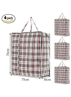 DUNISO 4Pcs Strong Storage Laundry Bags，Large Moving Bags with Zipper & Handles，Reusable Storage Zip Bag, Jumbo Heavy Duty Nylon Organizer Bags，Waterproof, Dustproof, and Dirt Resistant，for Quilts Blankets Pillows Cloths,70*75*30CM - Image 2