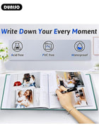 DUNISO 200 Pockets Photo Album with Writing Space and Front Window, Waterproof Linen Photo Album for 4 * 6 Inches photos, Portable Photo Album for Baby Travel Wedding Family - Image 2