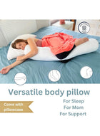 DUNISO Long Pillow, Sleeping Pillow, Round Body Pillow, 21 Cm x 122 Cm, Can Be Used As Sofa Backrest, Bedside Cushion, Pregnancy Pillow, White - Image 3