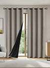 DUNISO 2 Panels Blackout Curtains for Bedroom, Thermal Insulated Room Darkening Curtains, Grommet Light Blocking Blackout Drapes for Living Room (Camel,132*241cm)