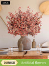 DUNISO 6 Pcs Artificial Flowers，Fake Gypsophila Flowers Bouquets，Artificial Babies Breath Flowers，Simulation Silk Flowers，Durable and Adjustable，for Hotel Home Office Kitchen Wedding DIY Farmhouse Décor