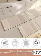 DUNISO Diatom Mud Bath Mat Set Bathroom Kitchen Rug Mat Extra Soft and Absorbent Bath Rugs Non-Slip Quick Drying Floor Bath Tub Mat for Bathroom Floor Tub and Shower 40*60cm/40*120cm