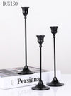DUNISO Black Candle Holders Set of 3 for Taper Candles Decorative Candlestick With Anti-Slip Base Holders for Wedding, Dinning, Party Fits (Black)