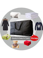 DUNISO 3 Pcs Extra Large Moving Bags，Storage Bags with Strong Zippers & Carrying Handles，Waterproof and Dustproof Heavy Duty Laundry Bag,Space Saving, for Bedding/Duvets,/Pillows/Laundry/Clothes，80*25*48cm，Black - Image 3