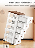 DUNISO 5-Layer Narrow Storage Cabinet  with Wheels，Multifunctional Drawer Plastic Wardrobe，Storage Drawer Units Kitchen Crevice Storage ，Storage Cabinet for Toys，Snacks，Books - Image 4