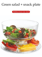 DUNISO Multi-Function Acrylic Cake Stand with Lid，Multifunctional Serving Platter and Plate，Cake display stand with lid & Cake Dome，Use as Salad Bowl/Veggie Platter/Punch bowl/Desert Platter/Nachos & Salsa Plate，Clear - Image 5