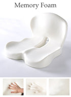 DUNISO Lumbar Support Pillow Seat Cushion for Office Chair Pressure Relief Sciatica & Tailbone Pain Relief Memory Foam Firm Coccyx Pad for Long Sitting, for Office Chair, Gaming Chair and Car Seat - Image 2