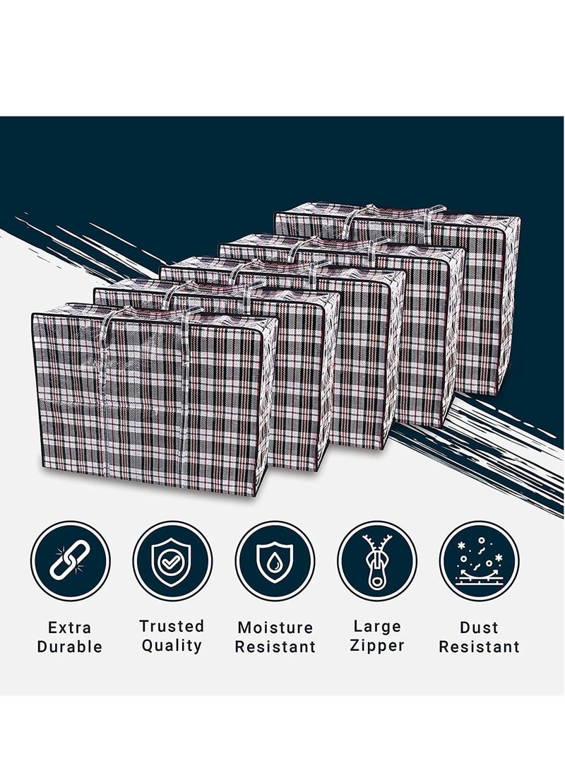 DUNISO Pack of 4 Strong Storage Laundry Bags – Big Moving/Shopping Bags with Zipper & Handles - Reusable Storage Zip Bag, Extra Large Heavy Duty Nylon Organizer Bags for Quilts Blankets Pillows Cloths