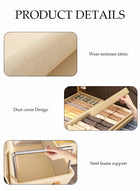 DUNISO 3 Pcs Clothing Storage Box with Lid，Foldable Stackable Closet Storage Bin with Handles and Clear Window，Closet Storage Organizer with Metal Frame，for Organizing Clothing Jeans Toys Book - Image 5