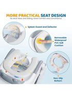 DUNISO Potty Training Seat with Ladder,Adjustable Potty Training Toilet Seat with Steps， Toddler Toilet Seat and Step with Triangle Structure，Extended Pedal & Splash Guard and Waterproof PVC Cushion，Anti-Slip，Lightweight， for Boys Girls - Image 4