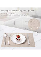 DUNISO 8-Piece Pvc Leather Placemat Set, Square Heat-Resistant And Non-Slip Table Mat, 30 x 45 Cm, Washable, Oil-Resistant, Suitable For Home, Restaurant, Cafe,Beige. - Image 5