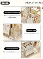 DUNISO Acrylic Desk Organizer, 5 Compartments  Pencil Organizer, Multiple Functional Pen Holder, Desktop Stationery and  Accessories Organizer Caddy for Office School Home & Art Supplies - Image 2