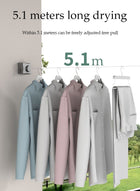 DUNISO Retractable clothesline,indoor stainless steel invisible wall hanging rope, dual head dual purpose laundry rope, can withstand 20kg, suitable for living room, balcony, bedroom, outdoor, 5.1m (white) - Image 5