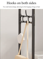 DUNISO Double Rods Clothes Rack with Roller, Metal Garment Rack with Shoe rack and Hooks, Multipurpose Clothes Hanger Organizer,Suitable for Bedrooms, Balconies and Living room (Black) - Image 3