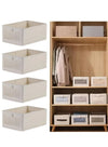 DUNISO 4-Piece Foldable OrganizerJeans Storage BoxWardrobe Clothes OrganizerVisible Linen Storage BoxDrawer Organizers For Clothing Washable Storage Box